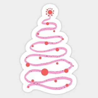 Pink swirly Christmas tree Sticker